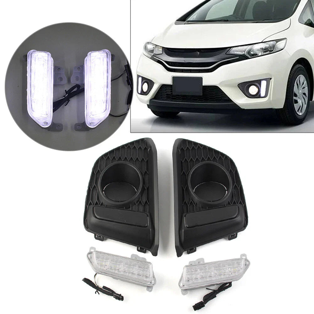 LED Daytime Running Lights Fog Lamp Assembly for Honda Fit Jazz (2014-2017)