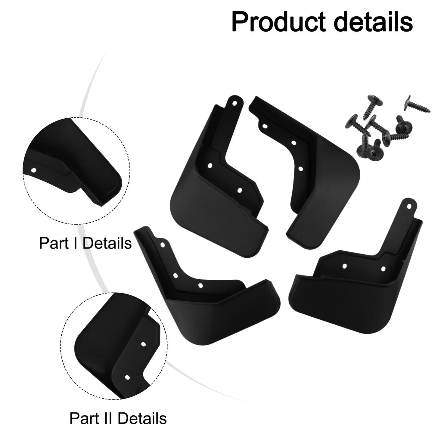 Mud Flaps 4Pcs Splash Guards Fender Cover for Polestar 2 (2021–2023)