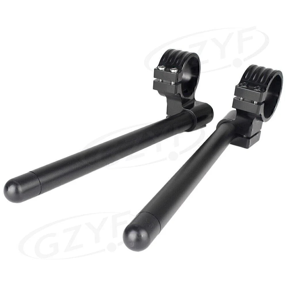 52mm Clip On Handlebar Fork Tubes for Motorcycle - Black (Universal)