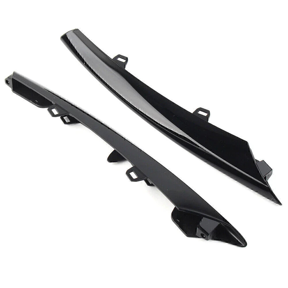 Gloss Black Front Side Grille Bumper Molding Trim for Jaguar XJ (2010-2015)