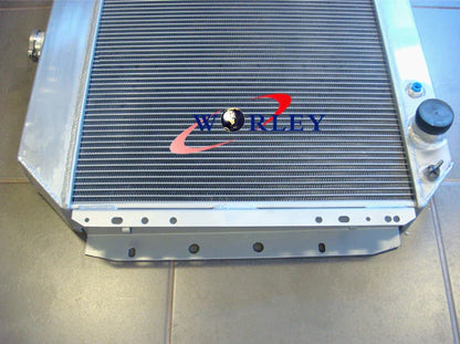 3 Row Aluminum Radiator + Fan for Ford F100 F150 F250 F350 Bronco (67-81)