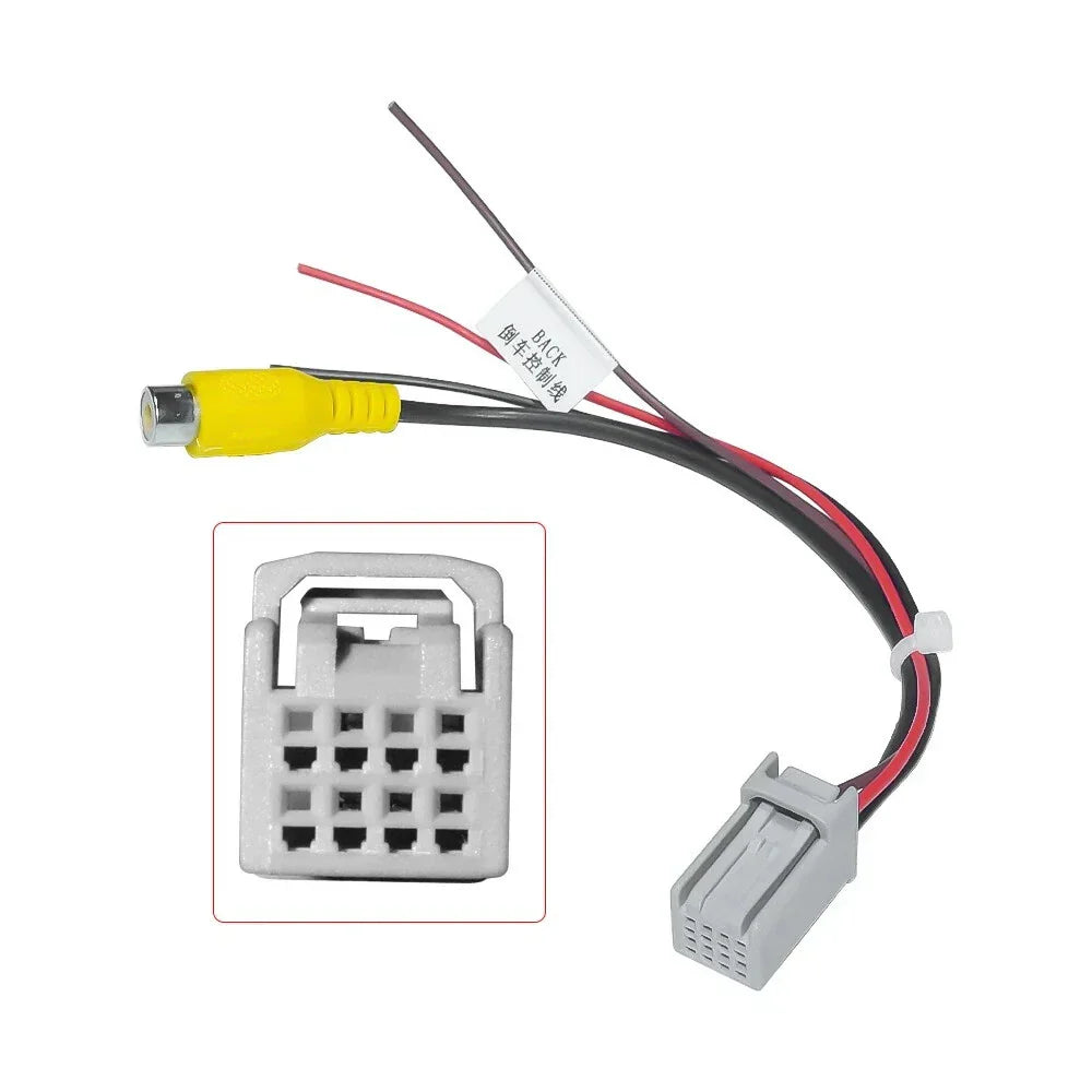 8Pin Rear Camera Video Plug RCA Cable for Parking Reverse Adapter