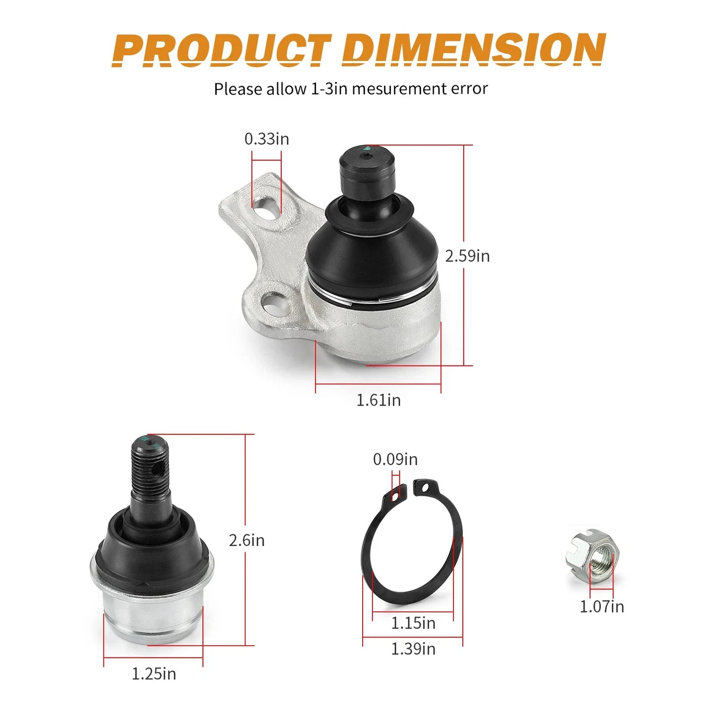 Ball Joint Kit for Can-Am Outlander 650 800 800R Upper Lower (2006–2023)