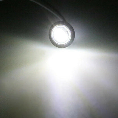 4x White Round LED Bullet Button Side Marker Lights for Car Truck Trailer DC 12V