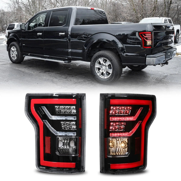 Clear Full LED Tail Lights Brake Lamps for Ford F-150 (2015-2017) Left & Right