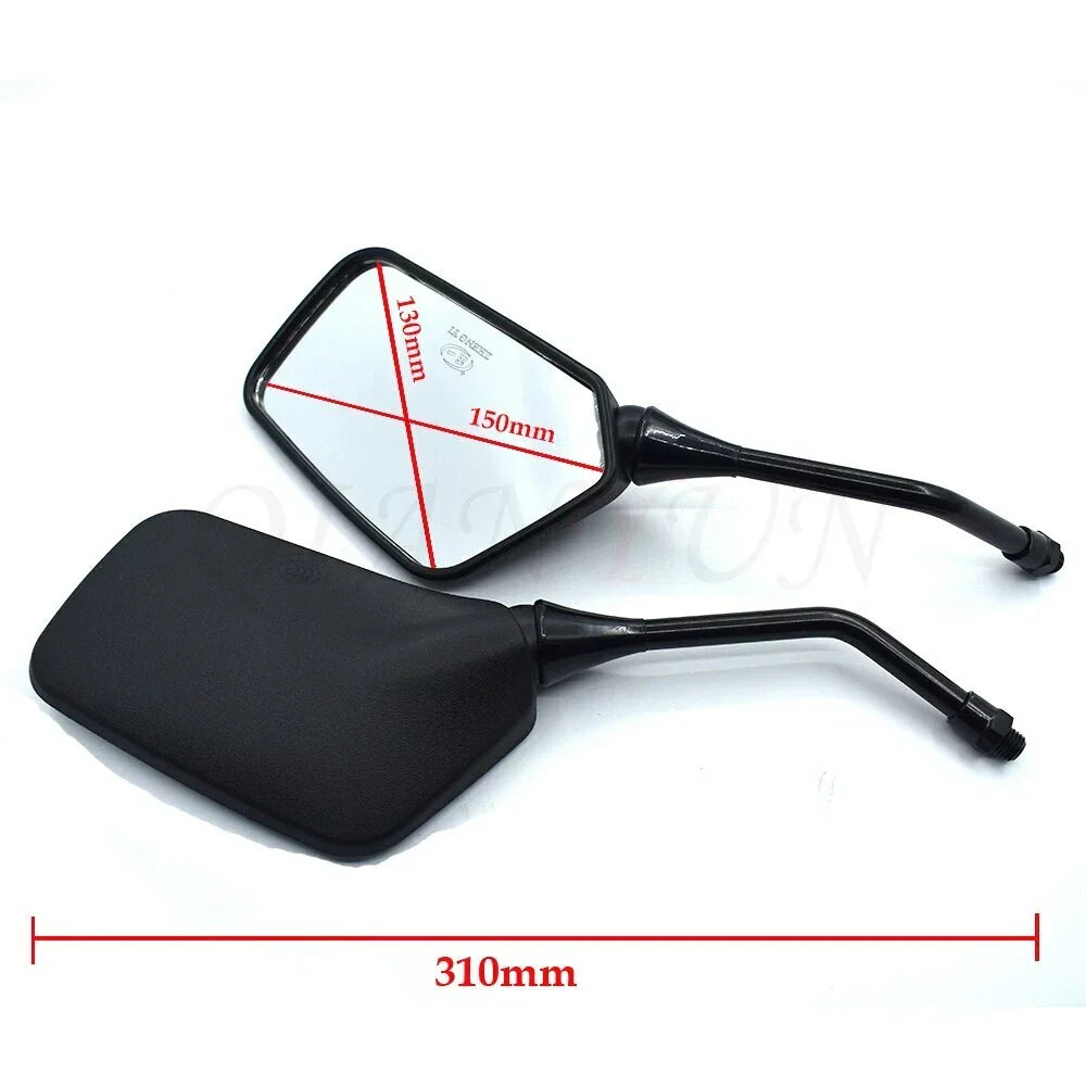 Pair Chrome Motorcycle Rearview Mirrors for Scooter ATV Bike - 10mm