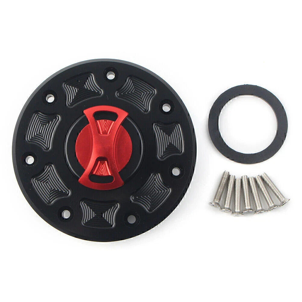 Red Fuel Gas Tank Cap Cover for Kawasaki Ninja 500, ZX-6, ZX-7, ZRX-1100, GPZ500