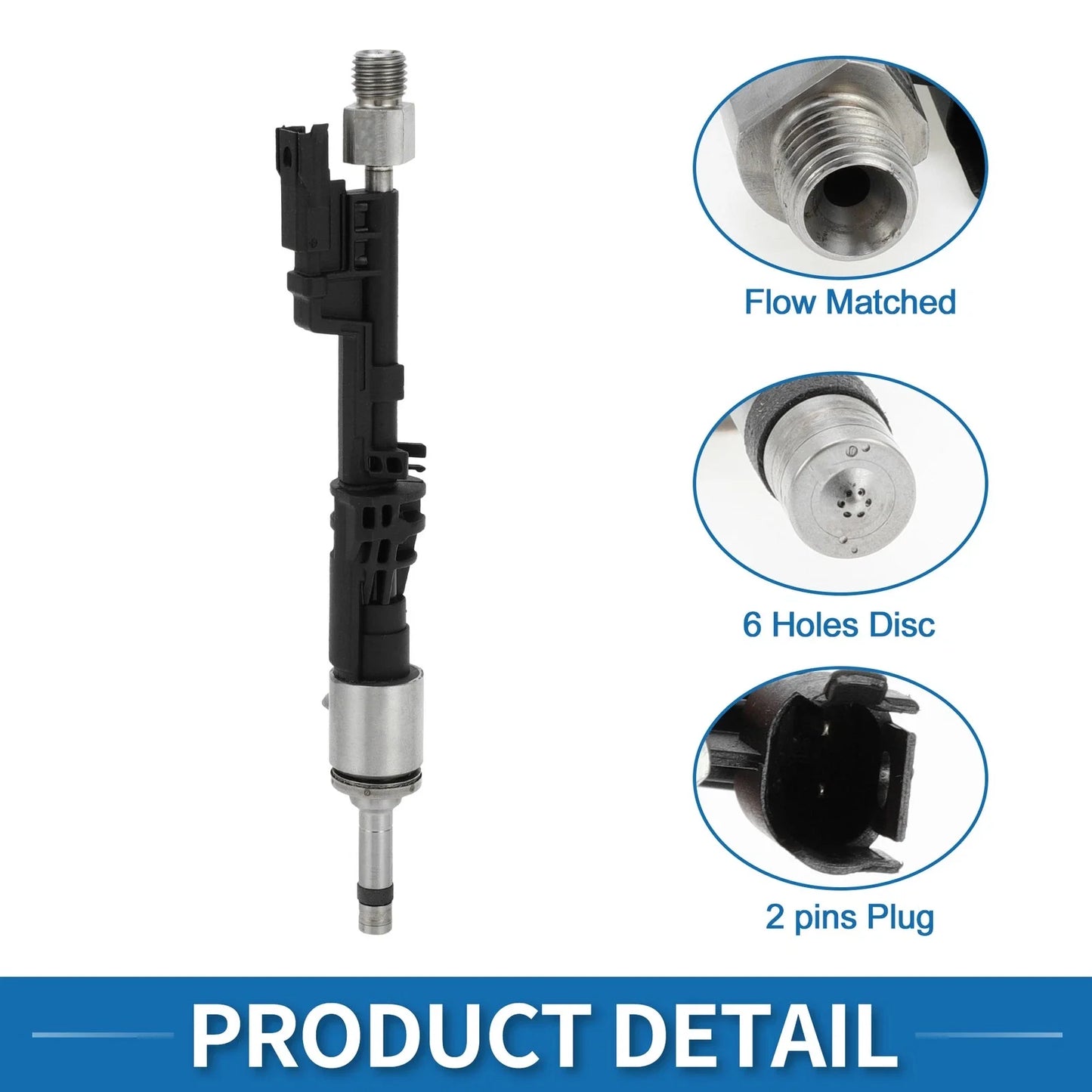 Fuel Injector for BMW E90 335i 3.0 Black 1 Pc (2006-2011)