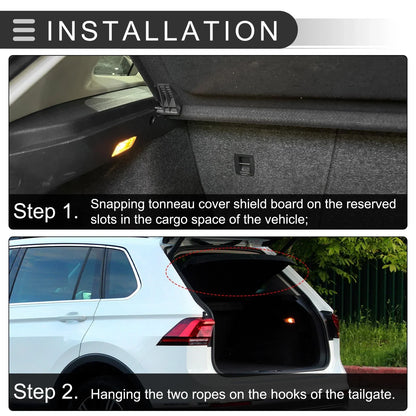 Rear Parcel Shelf Boot Load Cover for Honda Fit (2009-2011) Black