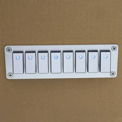 8 Rocker Switch Panel with LED Light for Boat Car