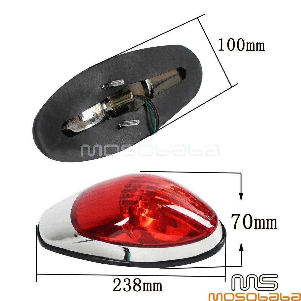 Integrated Brake Tail Light for Harley Dyna, Yamaha VMX1200, Honda, Suzuki