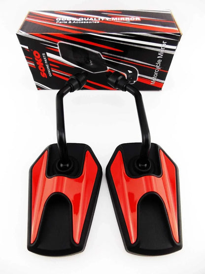 Black Red Hex Soko Mirrors for Suzuki GSF1200 Bandit (1996-2006)