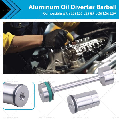 Billet Aluminum Oil Diverter Barbell for LS Engine LS1 LS2 LS3 5.3 LQ9