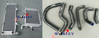 Aluminum Radiator & Red Silicone Hose Kit for Honda RVF400 NC35 NC30