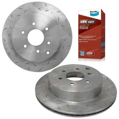 Dimple Slotted Disc Rotors + Pads for Pathfinder R51 (2005 - 2013)