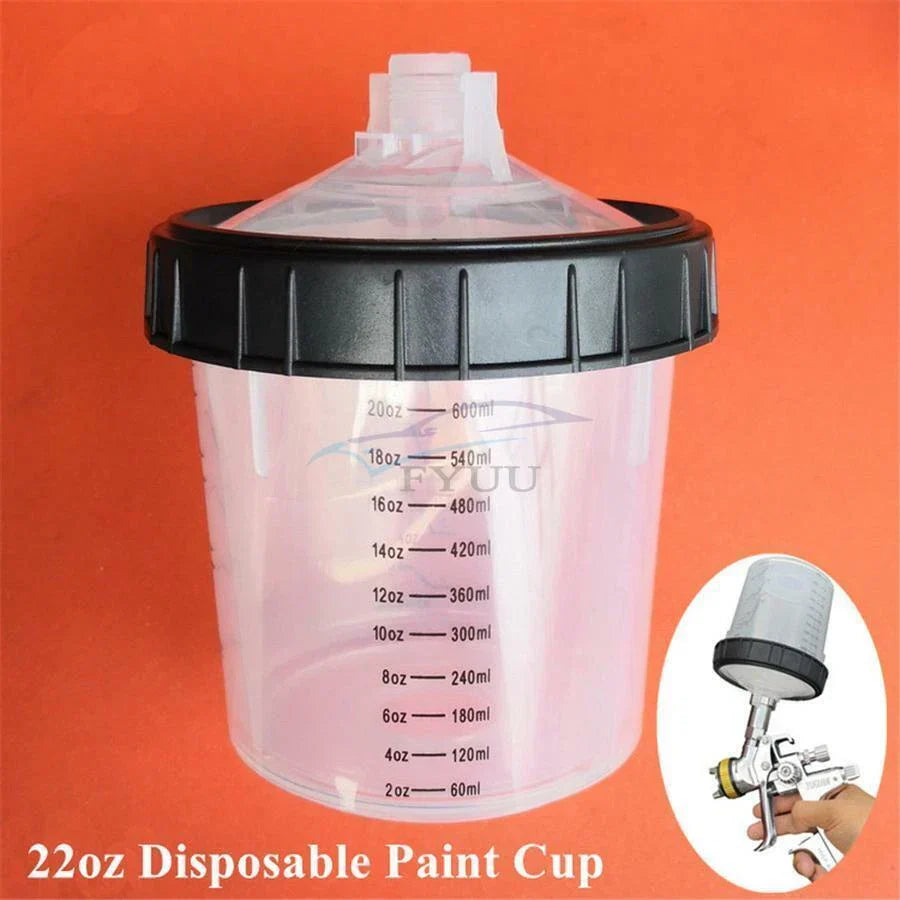 22oz Disposable Paint Cup & Collar for Spray Gun