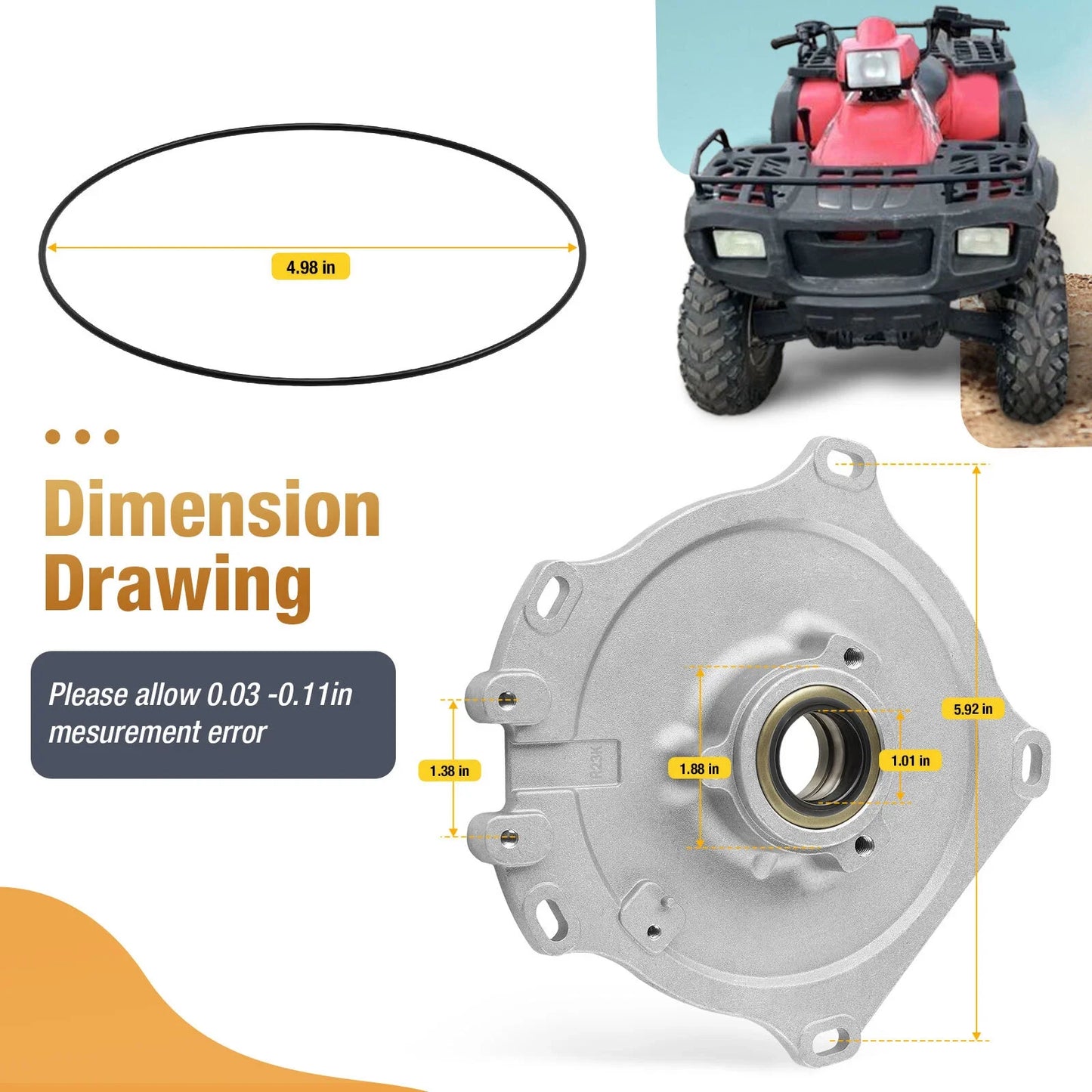Stator Plate & O-Ring Seal ASSY for Polaris Sportsman 400 450 500 (2004–2014)