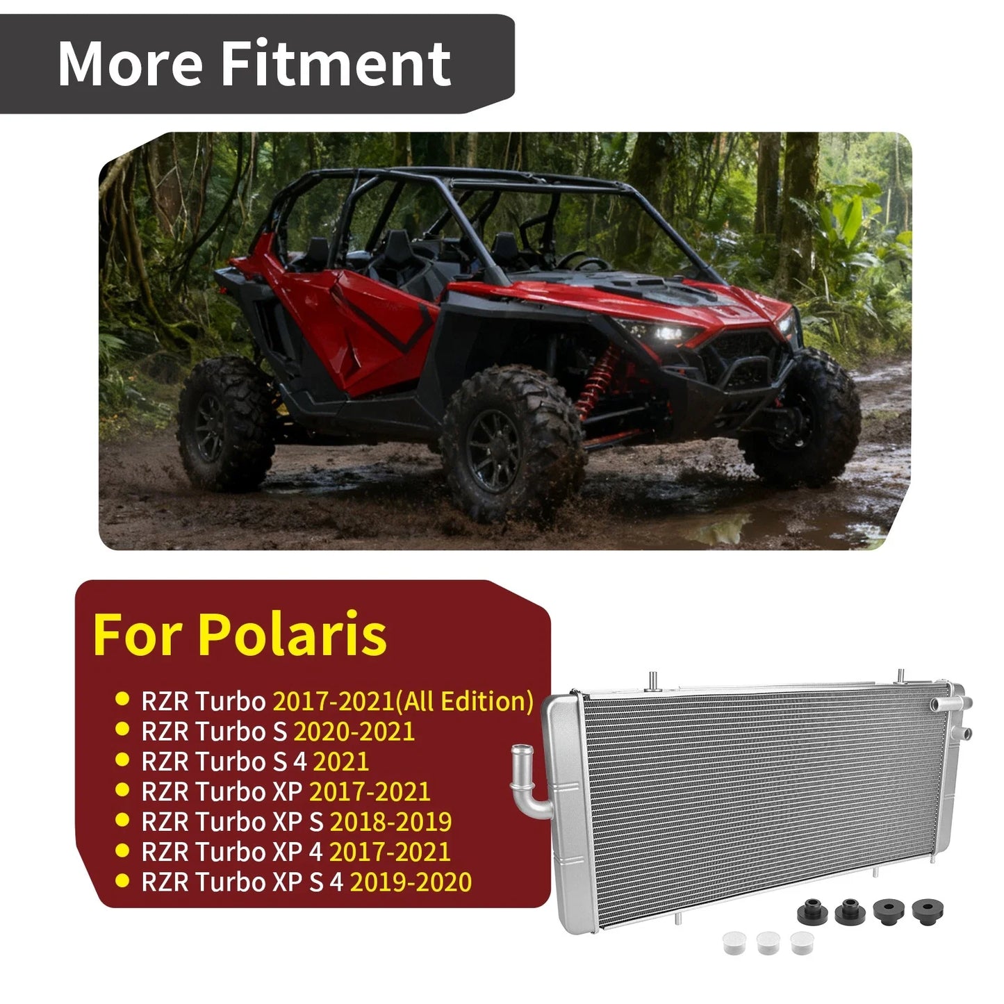 Aluminum Radiator for Polaris RZR Turbo S (2020–2021)