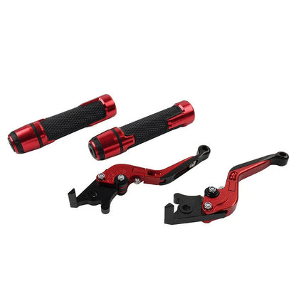 Red Extendable Brake Clutch Levers Grip Set for Kawasaki ZX6R (2005-2023)