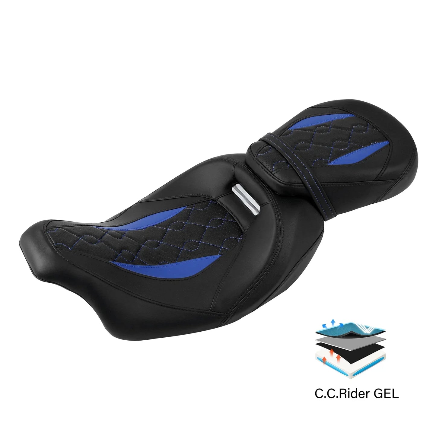 Driver Passenger Gel Seat for Harley Touring CVO Street Road Glide (2009-2023)