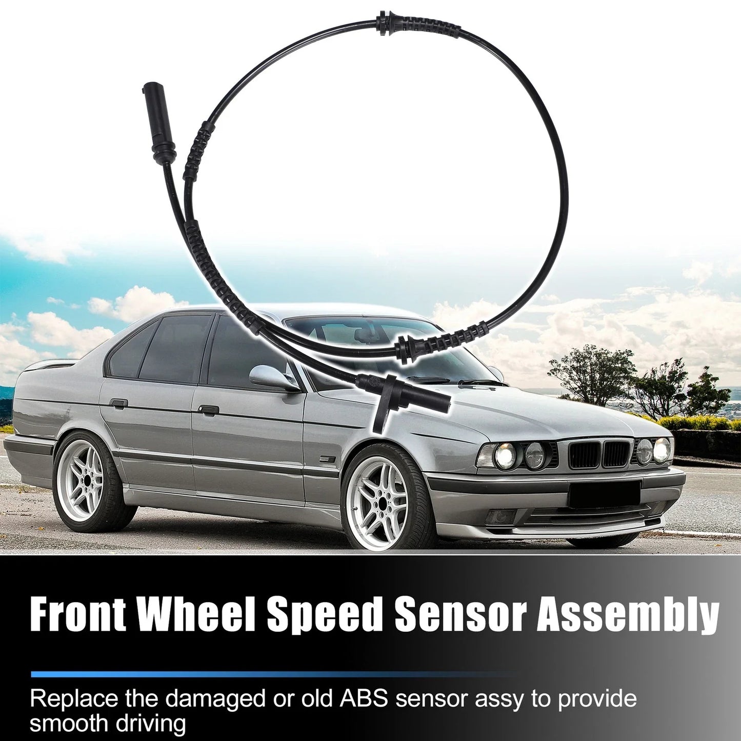 Front Left Right ABS Wheel Speed Sensor for BMW 528i Base 3.0L
