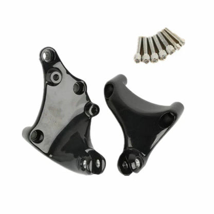 Black Rear Footpeg Mounts for Harley Sportster 883 1200 Roadster (14-20)