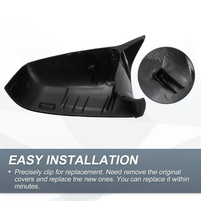 Rearview Mirror Cover Cap Black Carbon Fiber for BMW E60 E61 F10 F11 E63
