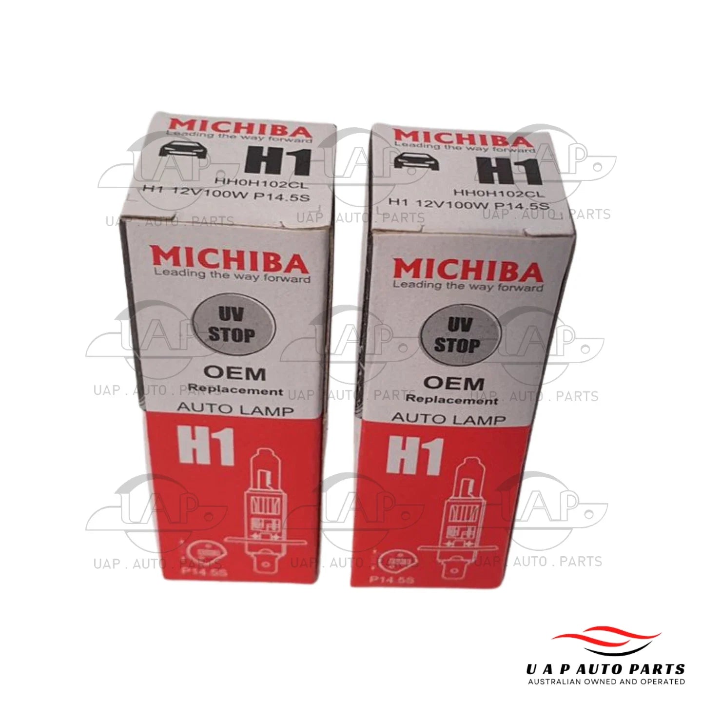 2 x Halogen Head Light P14.5s Globe 12V 100W Bulb Michiba for