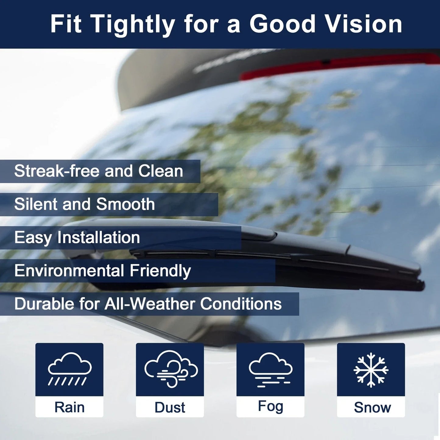 2 x Rear Windshield Wiper Blades for Lexus CT200h (2011-2017)