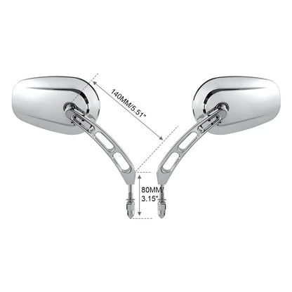 Chrome Rearview Mirrors for Harley CVO Tri Electra Street Glide Freewheeler