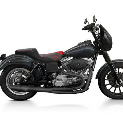 Black Red Driver & Passenger Seat for Harley Dyna Street Fat Bob (06-17)