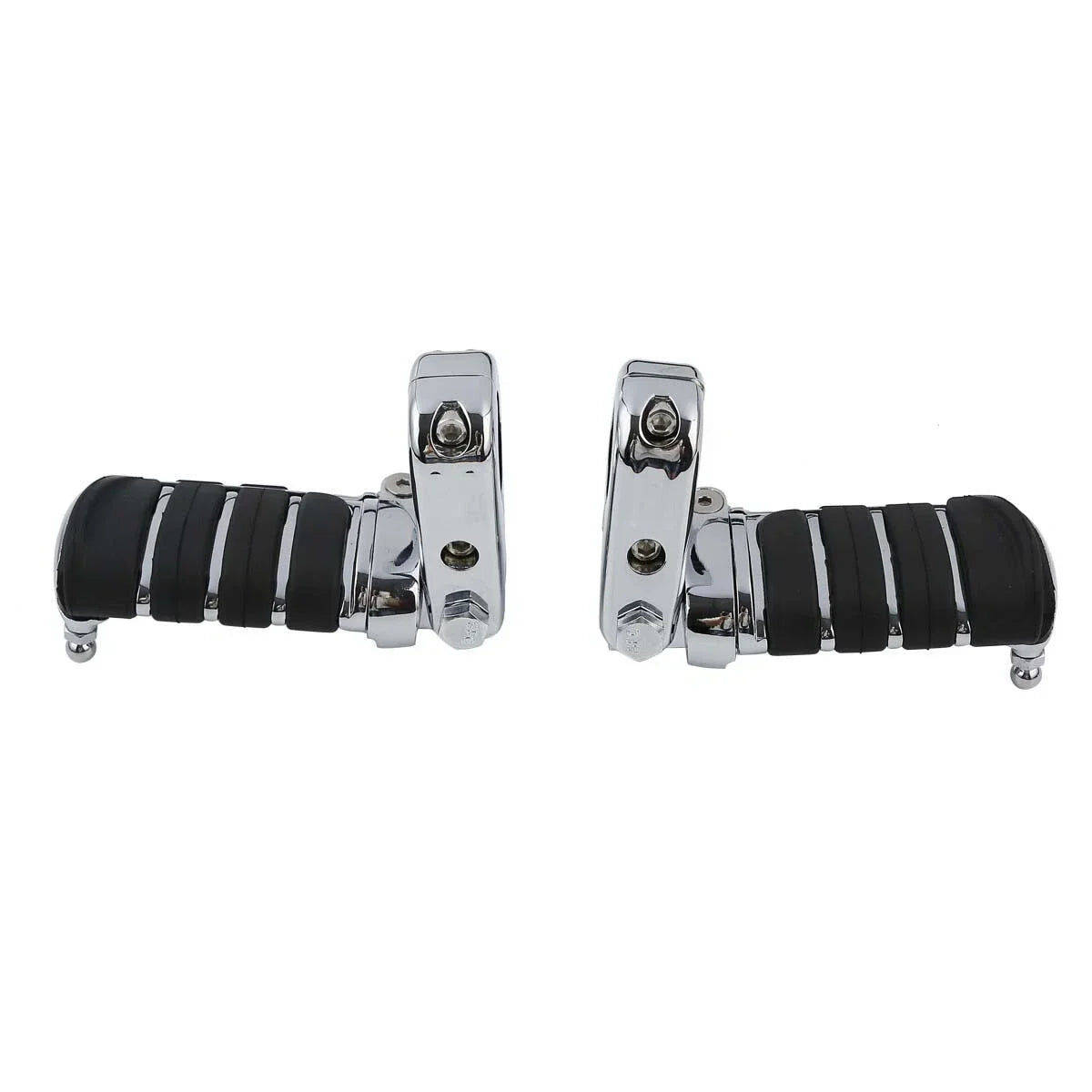 Chrome 1-1/4" Highway Bar Footpegs for Harley Touring & Softail