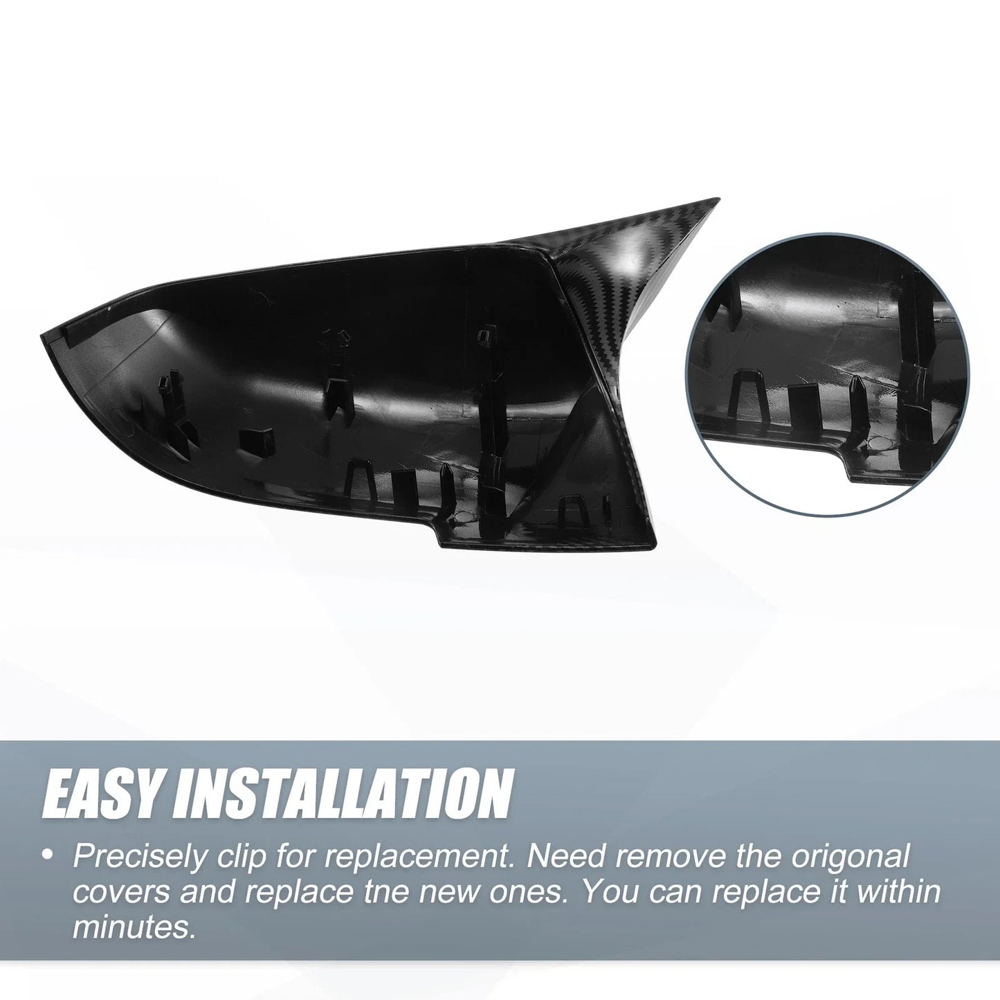 Rearview Mirror Cover Cap Carbon Fiber Pattern for BMW X1 328i 125i 330i