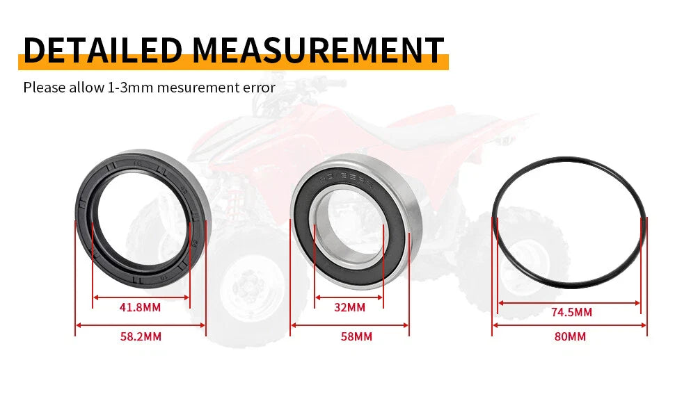Left Rear Axle Wheel Bearing Seal for Honda Rancher 350 TRX 350 (2000–2006)