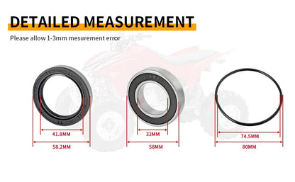 Left Rear Axle Wheel Bearing Seal for Honda Rancher 350 TRX 350 (2000–2006)