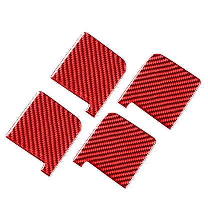 4 x Red Carbon Fiber Door Handle Bowl Covers for Toyota Tundra (2014-2021)