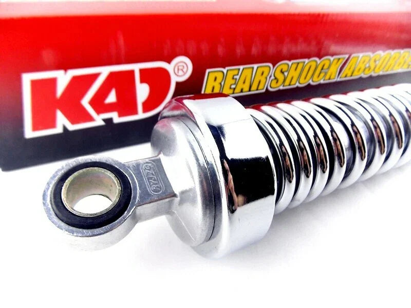 365mm Chrome Rear Shock Absorbers for Honda, Suzuki, Yamaha (Universal)