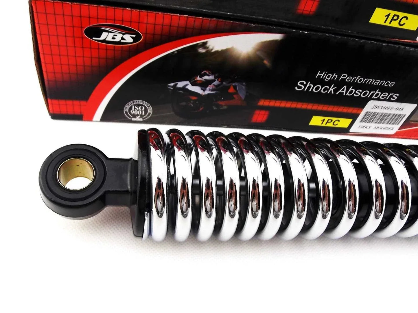 340mm JBS Black/Chrome Rear Shock Absorbers for Suzuki TS250