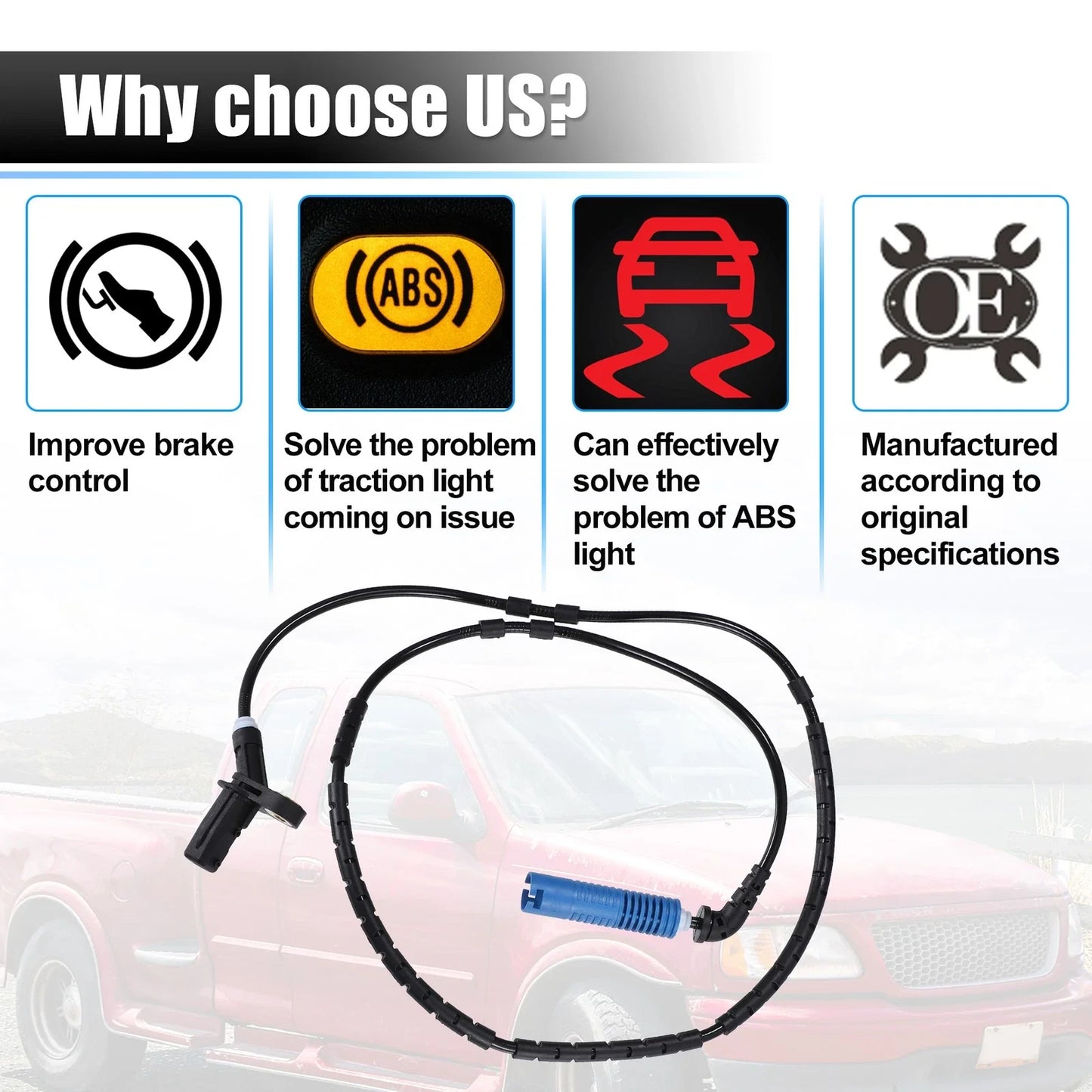 ABS Wheel Speed Sensor for BMW 330Ci Black Blue