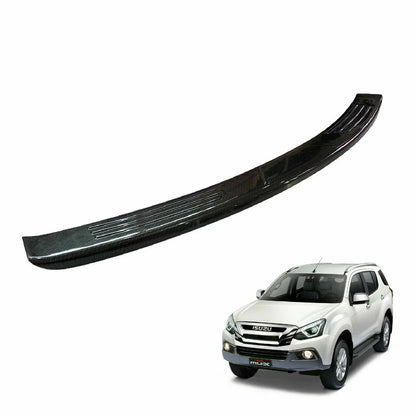Carbon Fiber Black Rear Bumper Step Scuff Plate for Isuzu MUX (2017-2020)