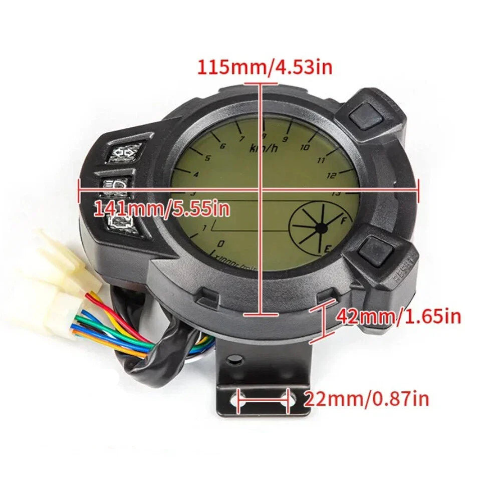 Multi-Function LCD Meter for Motorcycle Odometer Tachometer