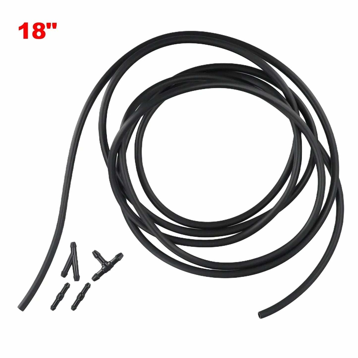 Hose Connector Splitter 300CM Black for Windshield Washer Wiper Tube