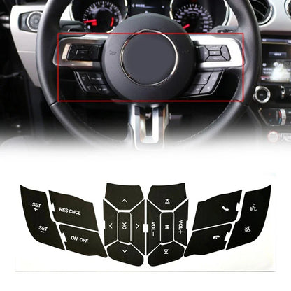 Steering Wheel Button Repair Decals Stickers for Mustang (2015–2018)