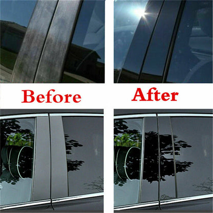6 Pcs Car Door Window Pillar Post Covers for Honda Fit/Jazz GK5 (2014-2019)