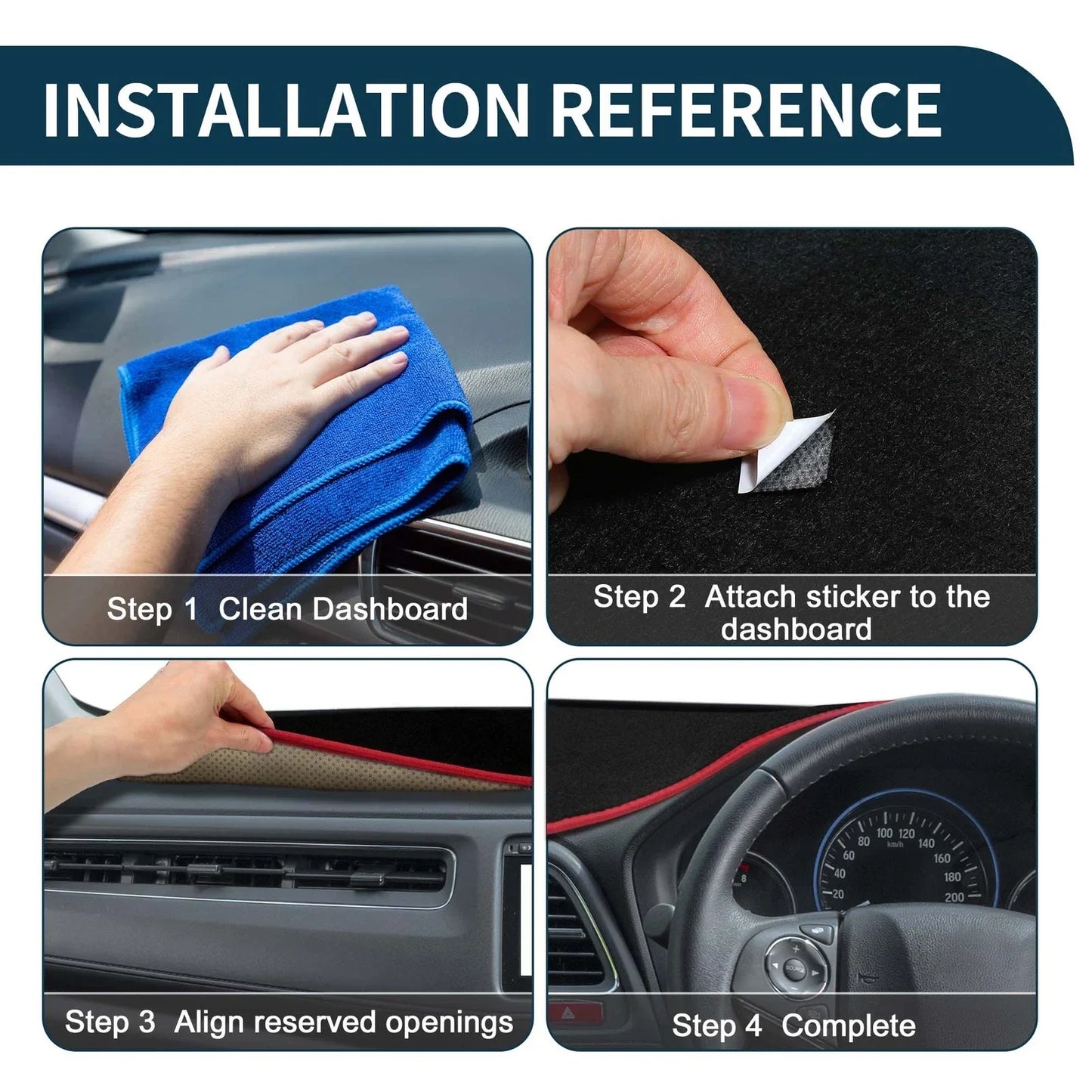 Dashboard Dash Cover Mat for BMW 5 Series F10/F11 (2010 - 2017) Black Red