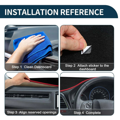 Dashboard Dash Cover Mat for BMW 5 Series F10/F11 (2010 - 2017) Black Red