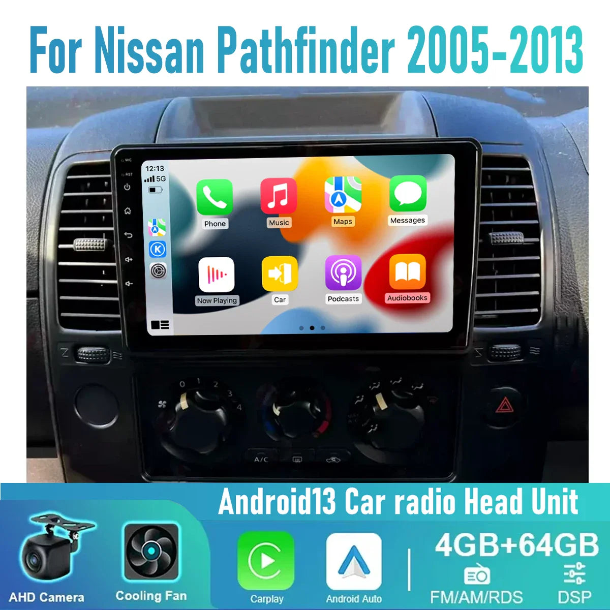 9" Wireless CarPlay Android Auto Head Unit for Nissan Pathfinder (2005-2013)