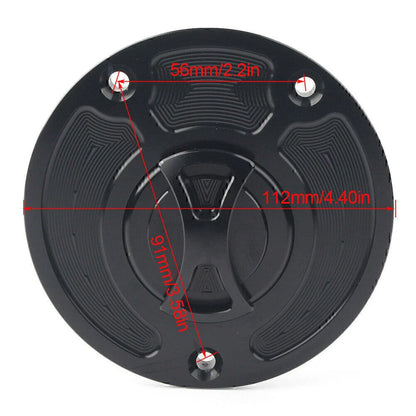 Aluminum Keyless Fuel Gas Tank Cap Cover for Kawasaki ZX10R ZX9R (2004-2023)