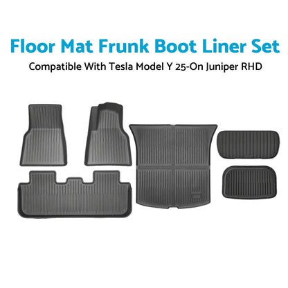 6Pcs Waterproof Floor Boot Mat Set for Tesla Model Y (2025-On)