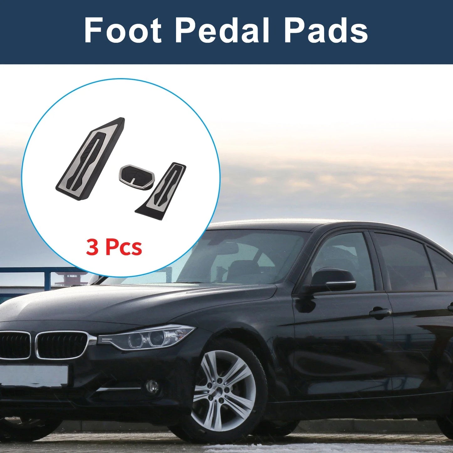3 x Foot Accelerator Pedal Covers BMW X1 (2016-2022)